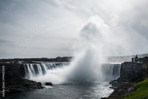 Water emerging from Niagara falls, Canada