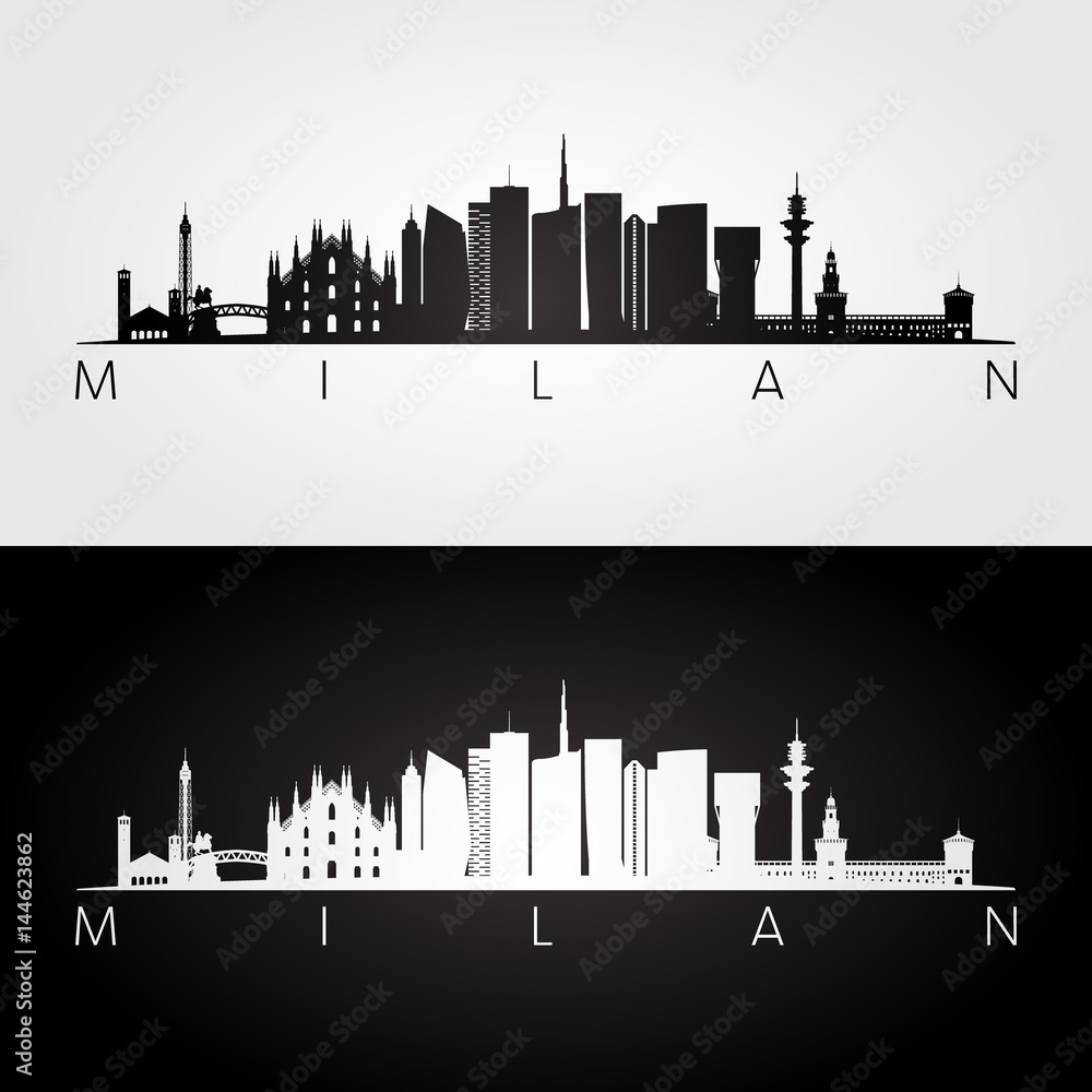 Fototapeta premium Sylwetka panoramę miasta Mediolanu