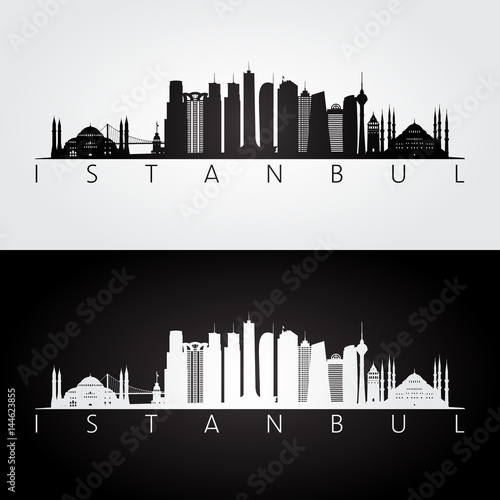 Istanbul city skyline silhouette