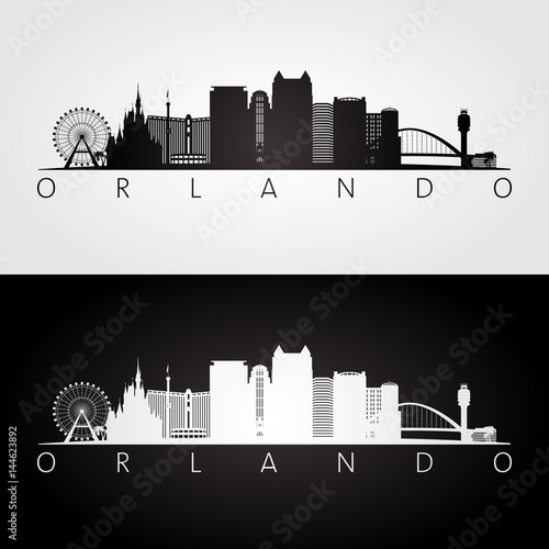 Orlando city skyline silhouette photo