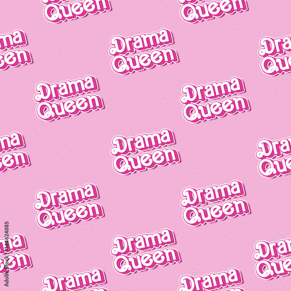 Seamless Pattern - Pink background with text effect Stock Illustration ...