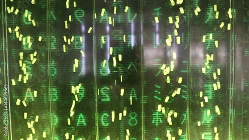 Air bubbles against the matrix code background photo