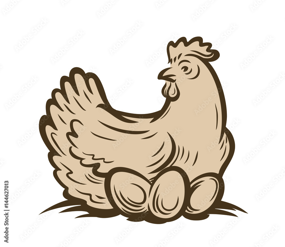 vector emblem of chicken Stock Vector | Adobe Stock