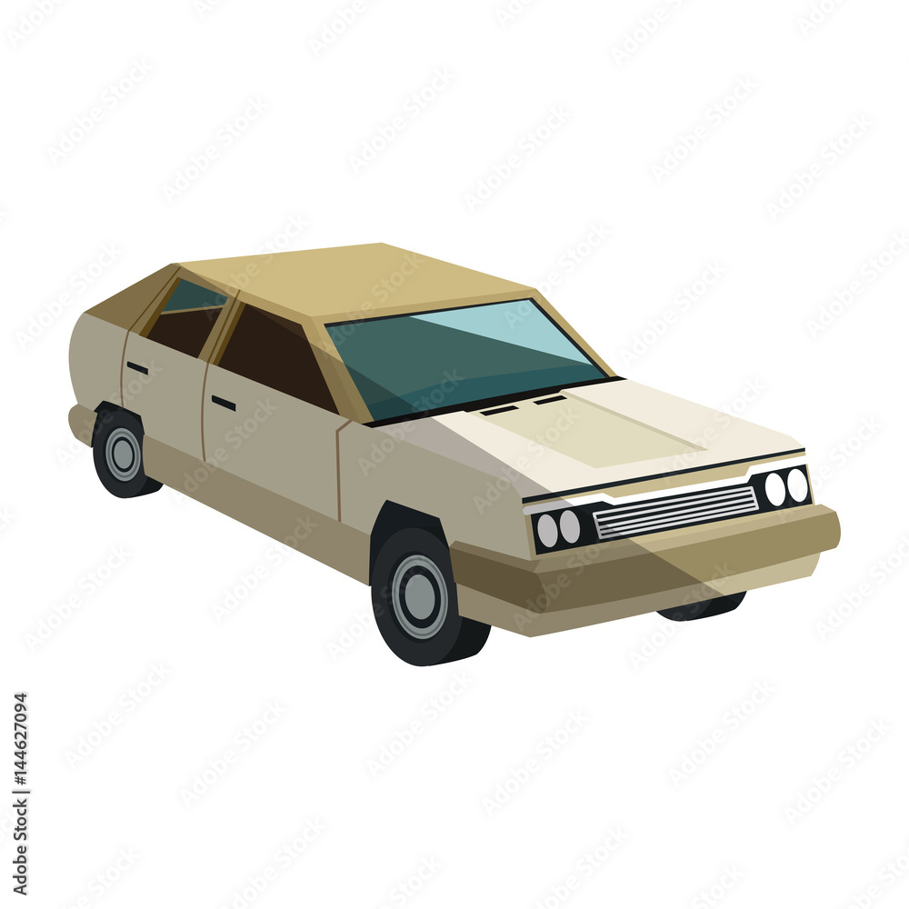 classic car icon over white background. colorful design. vector illustration