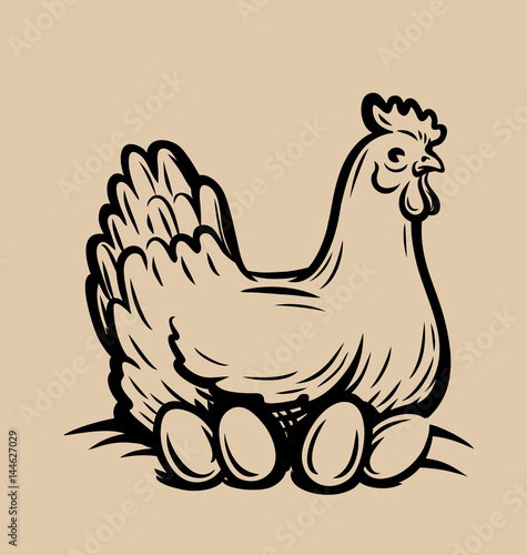vector emblem of chicken
