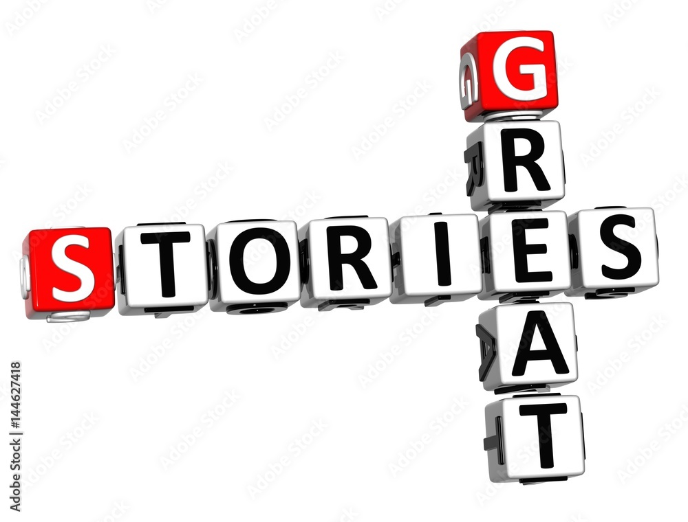 3D Stories Great Crossword on white background 3D Stories Great Crossword on white background