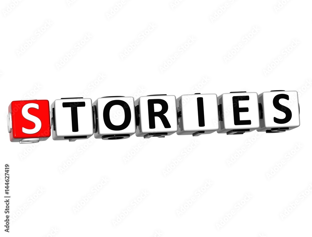 3D Stories block text on white background. 3D Stories block text on white background.