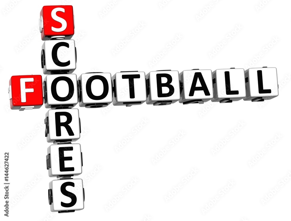 3D Football Scores Crossword on white background 3D Football Scores Crossword on white background