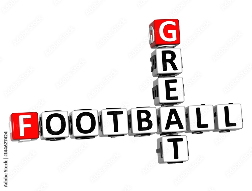 3D Football Great Crossword on white background 3D Football Great Crossword on white background