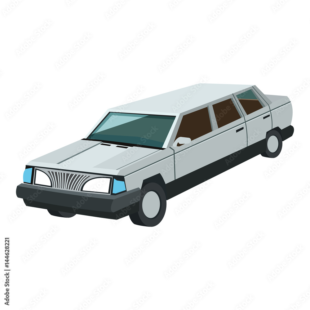 limousine icon over white background. colorful design. vector illustration