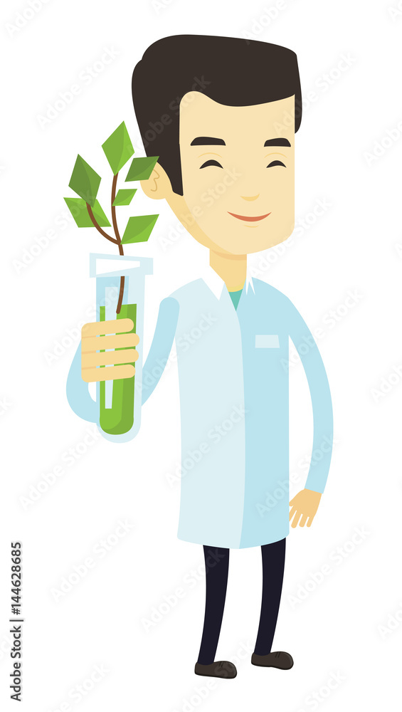 Scientist with test tube vector illustration. Scientist with test tube vector illustration.