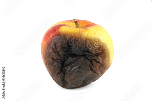 rotten apple isolated on white background