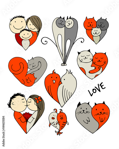 Couples, set of sketches for your design