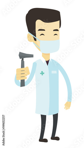 Ear nose throat doctor vector illustration.