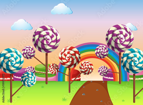 Scene with candy field