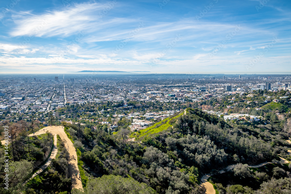 Fototapeta premium Downtown Los Angeles skyline view - Los Angeles, California, USA