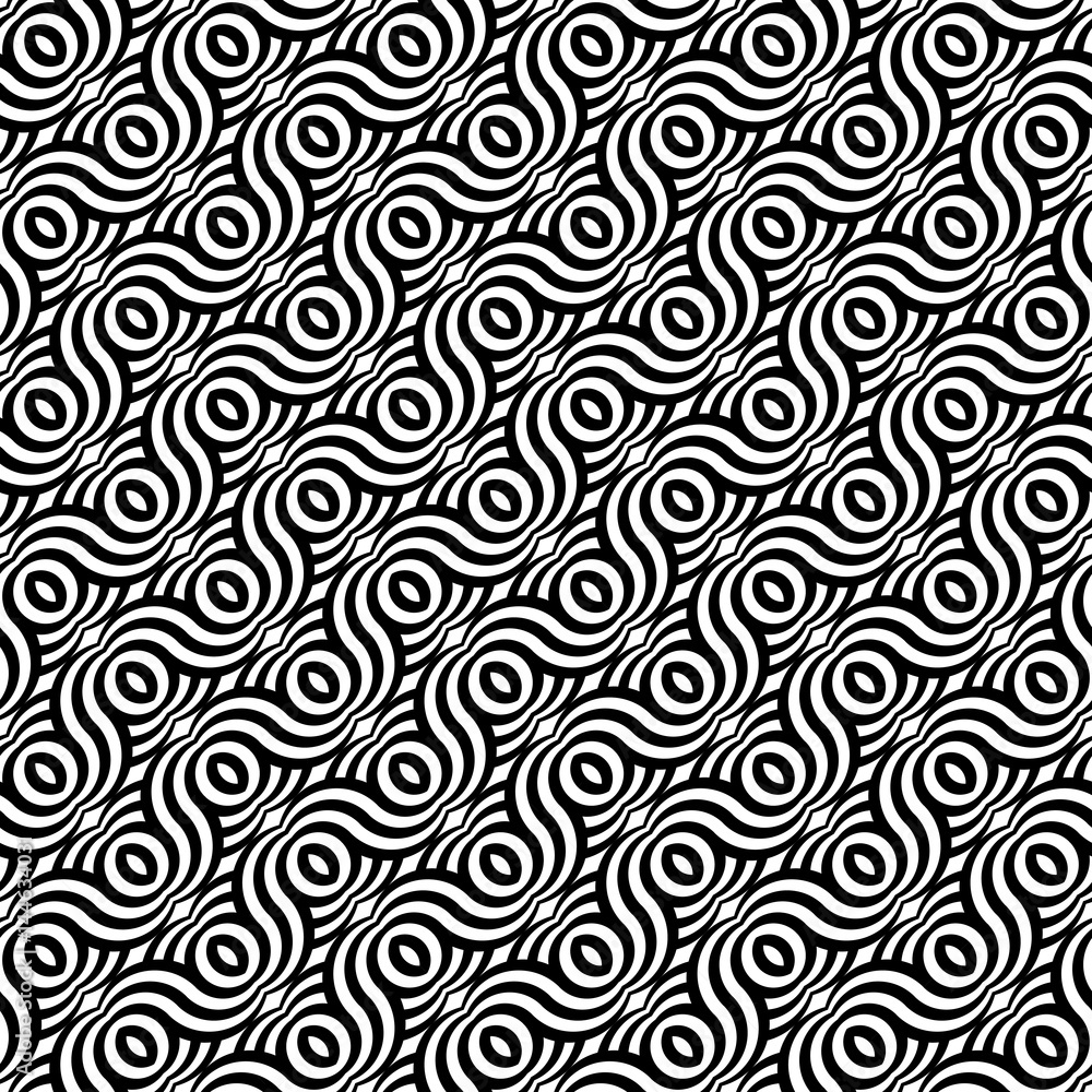 Design seamless monochrome waving pattern