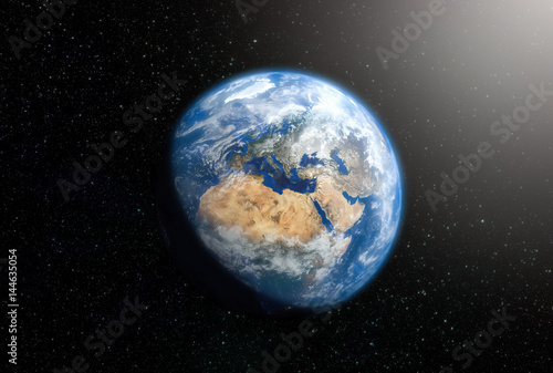 Fototapeta Naklejka Na Ścianę i Meble -  Earth on a background of stars and space