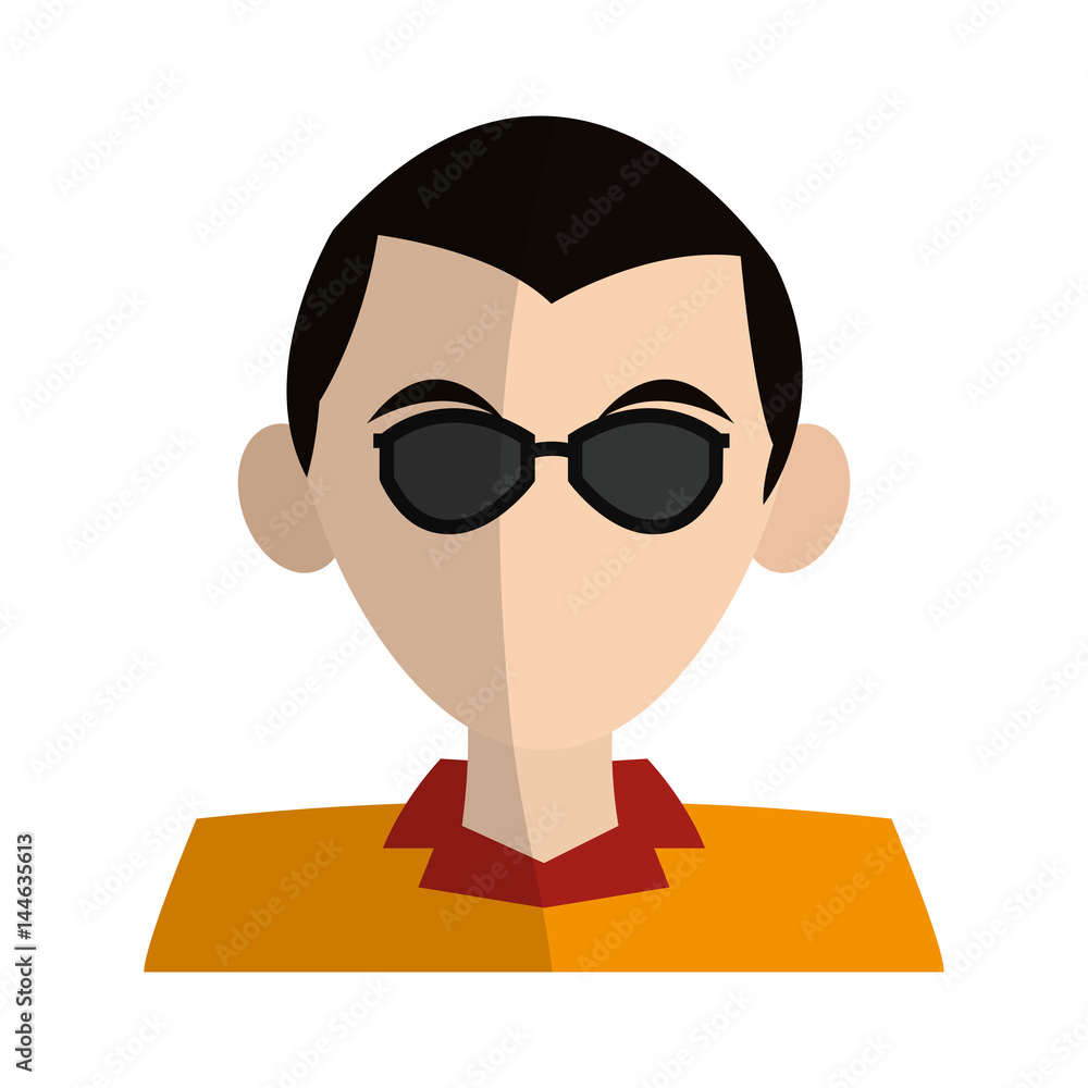 man with sunglasses, cartoon icon over white background. colorful design. vector illustration man with sunglasses, cartoon icon over white background. colorful design. vector illustration