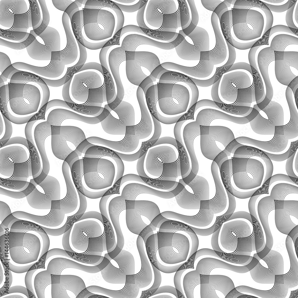 Design seamless monochrome waving pattern Design seamless monochrome waving pattern