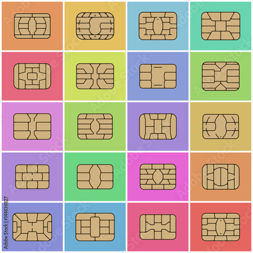 Smart Card Chip / Flat Vector Illustration
