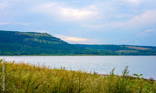 Fototapeta Naklejka Na Ścianę i Meble -  Photo of a beautiful beach near blue bay at summer