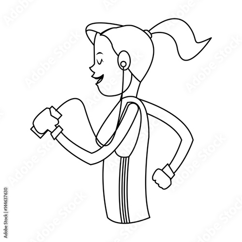 woman with smartphone device icon over white background. vector illustraiton