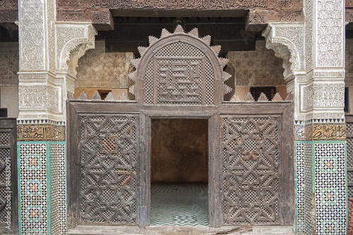 Fototapeta Naklejka Na Ścianę i Meble -  Madrasa Bou Inania interior in Meknes, Morocco