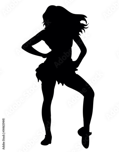 Vector, illustration, silhouette of a sexy girl