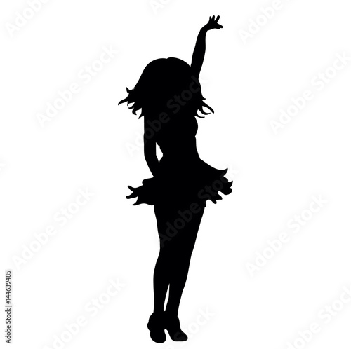 Vector silhouette of a dancing girl