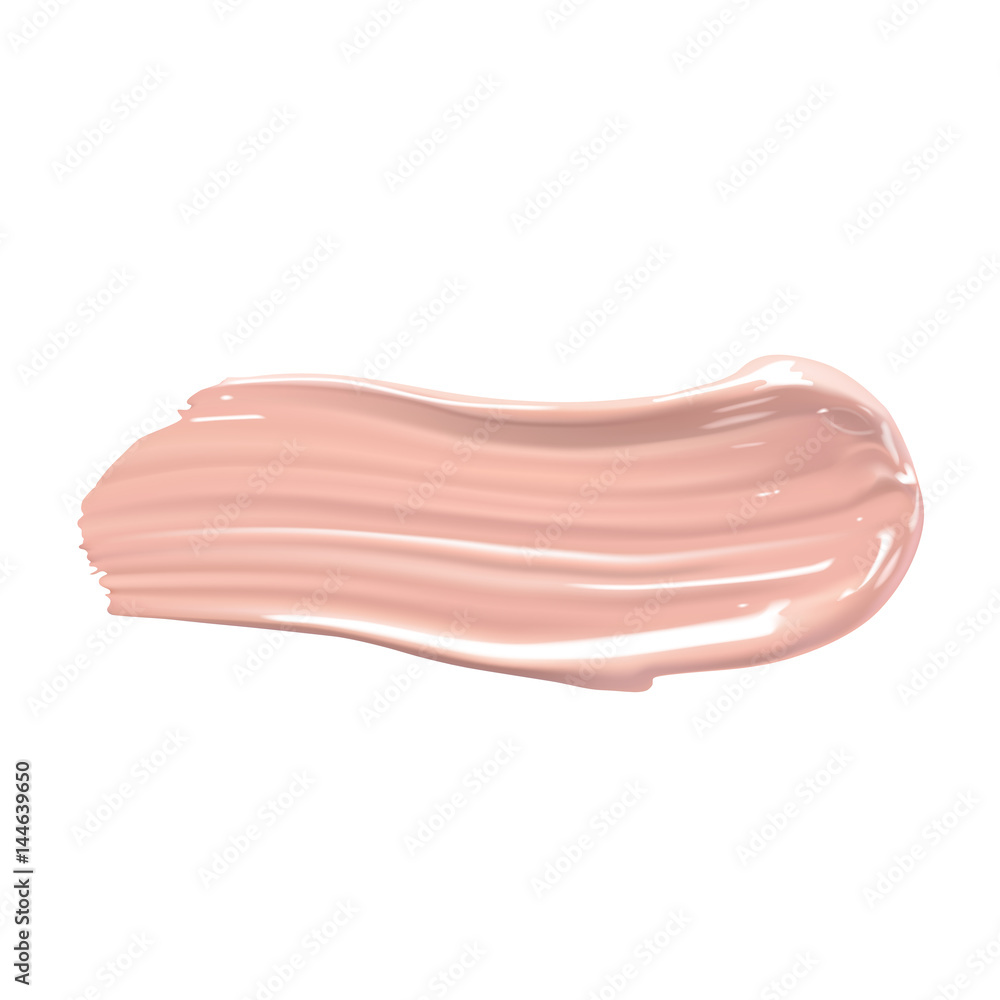 Cosmetic liquid foundation cream smudge smear strokes. Make up smear isolated on white background. Cosmetic liquid foundation cream smudge smear strokes. Make up smear isolated on white background.