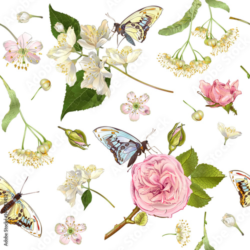 Flower butterfly banners