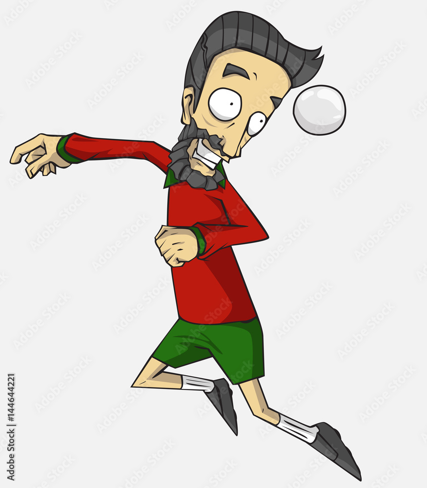 soccer player action kick the ball. cartoon vector and illustration soccer player action kick the ball. cartoon vector and illustration