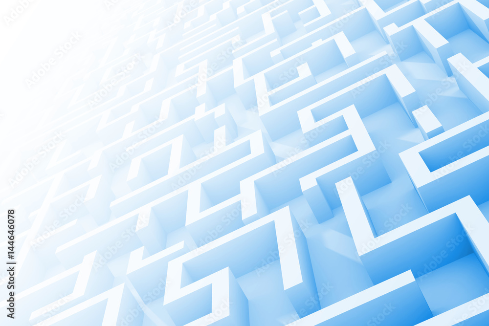 giant blue maze structure with a bright light at the horizon giant blue maze structure with a bright light at the horizon