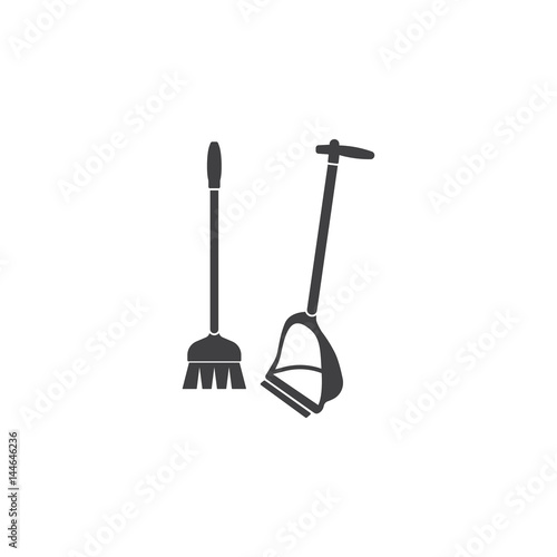 Broom and dustpan icon