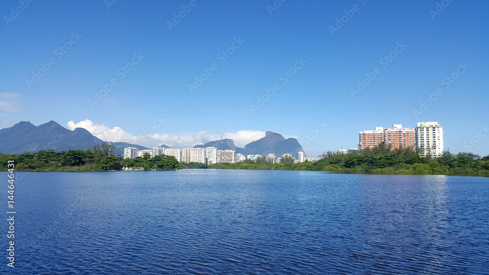 View of lagoon in Barra da Tijuca in Rio de Janeiro Brazil View of lagoon in Barra da Tijuca in Rio de Janeiro Brazil