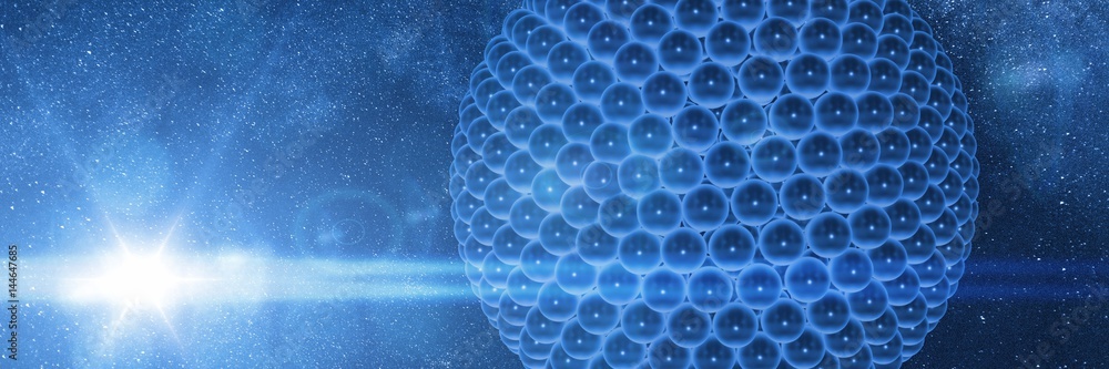 abstract blue sphere object in space abstract blue sphere object in space