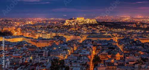 Panorama von Athen im goldenen Abendlicht