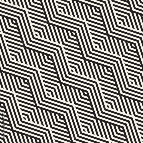 Abstract ZigZag Parallel Stripes. Stylish Ethnic Ornament. Vector Seamless Pattern.