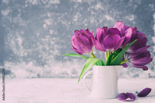 Fototapeta Naklejka Na Ścianę i Meble -  bouquet of the fresh tulips