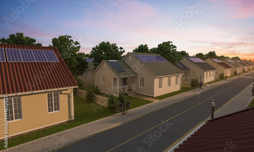 Detached Houses with Solar Panels