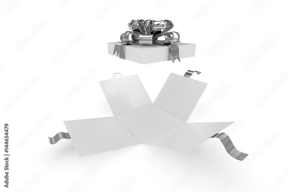 open gift box on white background. 3d rendering. open gift box on white background. 3d rendering.