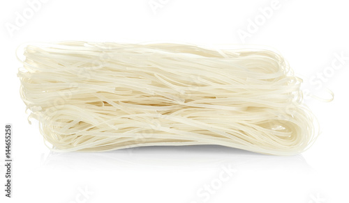 Rice noodles on white background