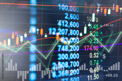 Profit graph of stock market indicator. Abstract stock data concept. Stock financial statistic graph analysis. Financial fund trade overview in profit graph. Concept Finance