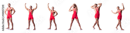 Photography Young wrestler isolated on the white