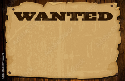 grungy old west wanted poster photo