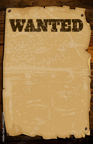 grungy old west wanted poster photo