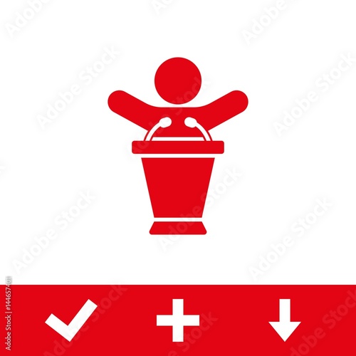 lectern with microphone icon stock vector illustration flat design