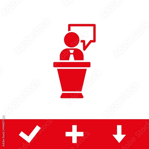 lectern with microphone icon stock vector illustration flat design