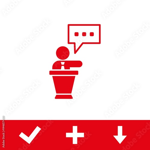 lectern with microphone icon stock vector illustration flat design
